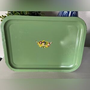 Vintage 1950s Green Betty Boop Style Decal Serving Tray 14" x 10" Mid century